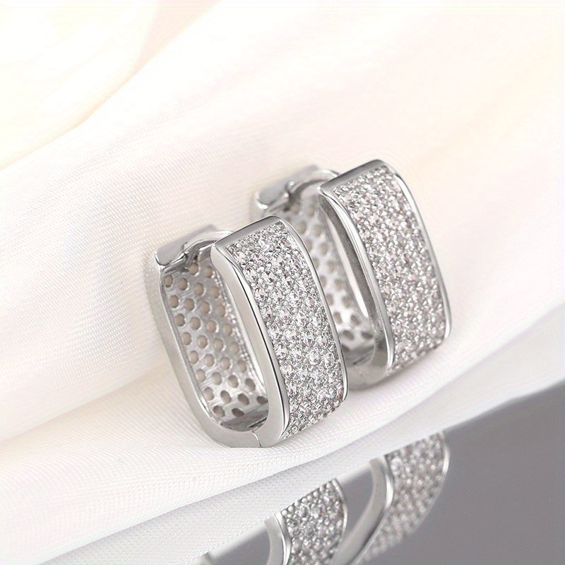 Blingbling Zirconia Square Earrings